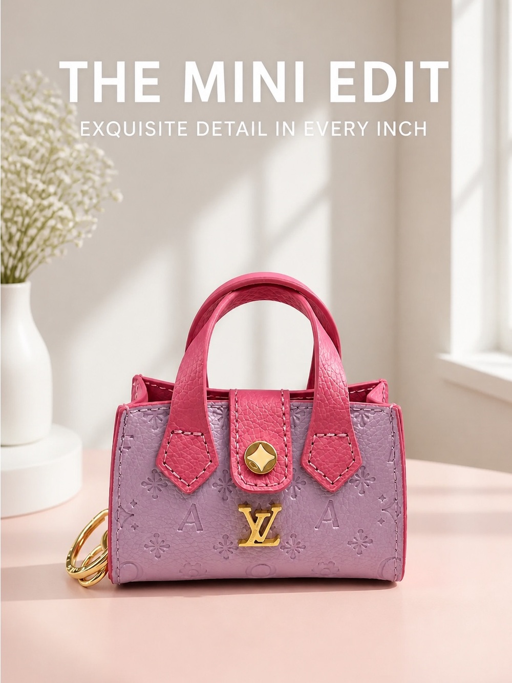 Mini Edit Pink & Lavender Leather Top-Handle Bag